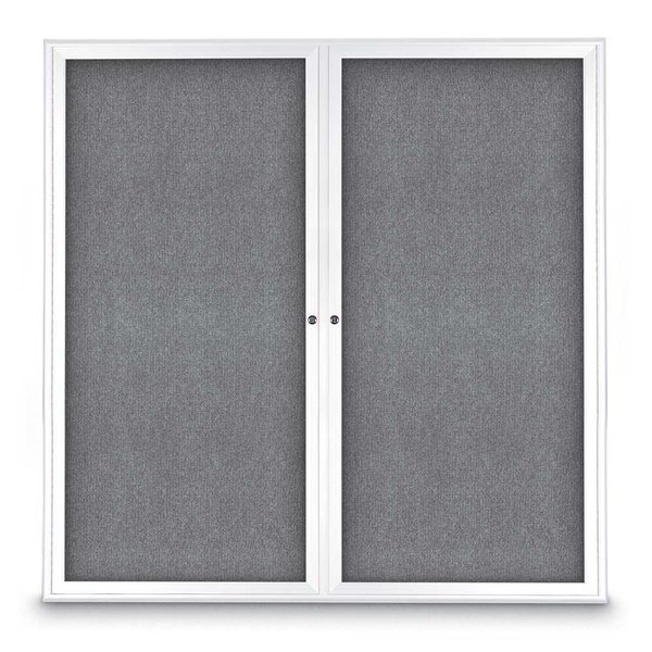 Sliding Door Indoor Enclosed Corkboard, 9, UNITED VISUAL PRODUCTS, Mfr# UV9030ACSH-SATIN-BLACK
